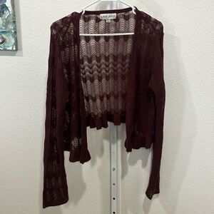 Knox Rose Crimson Crochet Boho Cardigan